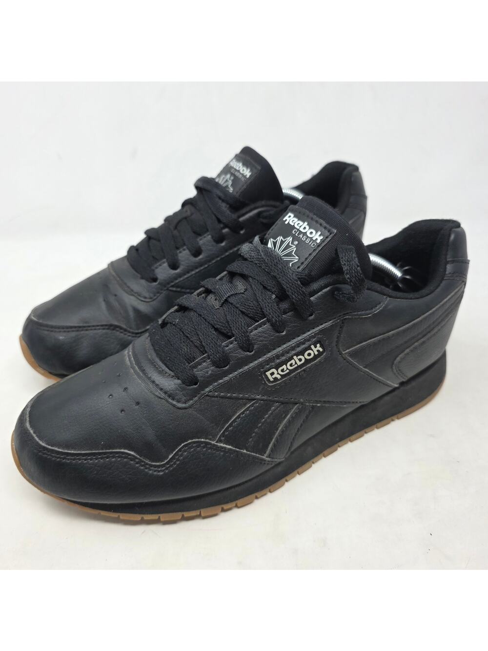 Reebok Classic Leather Black Womens 9 Retro Casual Sneakers